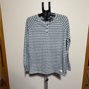 Adam Levine Collection Gray Striped‎ Long Sleeve Shirt